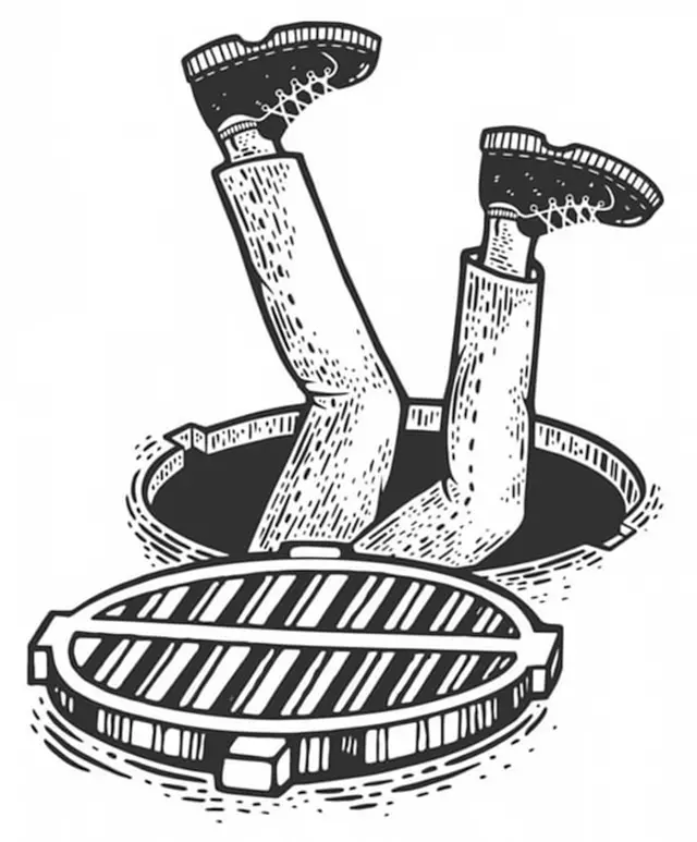 tomber dans une bouche d'égout